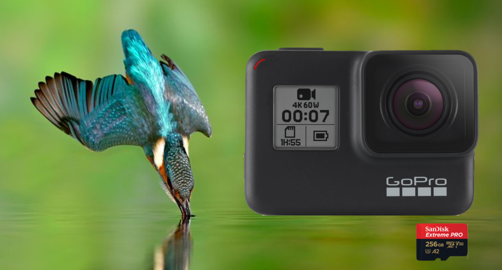 GoPro HERO 7 met micro SD kaart Samsung geheugen