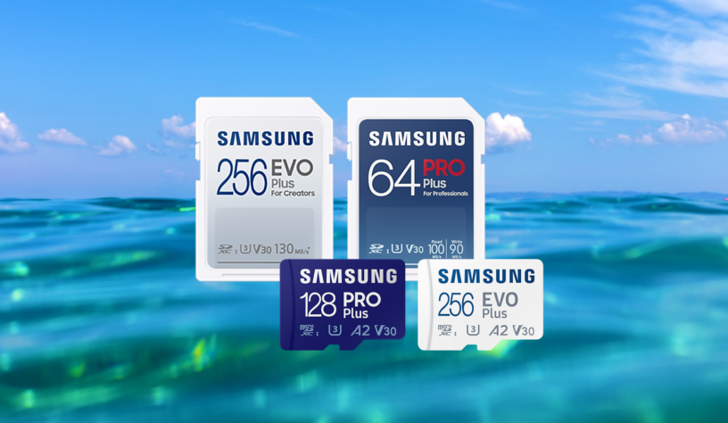 Met de geheugenkaarten van Samsung kun je altijd overal fotograferen. Met zoals de micro SD kaart of SD kaart van Samsung.